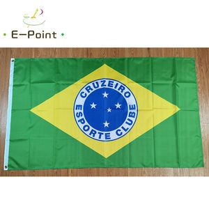 Bandera de Brasil Cruzeiro Esporte Clube 3 * 5 pies (90 cm * 150 cm) Banderas de poliéster Decoración de la bandera que vuela el jardín de su casa flagg Regalos festivos