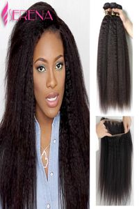 Cheveux brésiliens Kinky 8A 360 Lace Frontal avec Bundle Kinky Straight Closure Virgin Hair Weave Lace Frontal Closure avec Bundles3730409