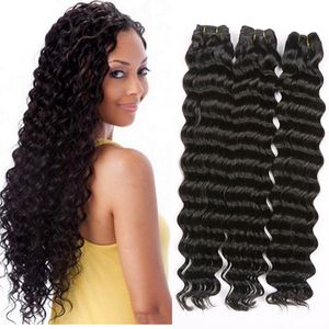 9A Mongolian Malaysian Brazilian Indian Peruvian Unprocessed Human Virgin Natural Straight Body Loose Deep Wave Curly Hair Weaves Extensions