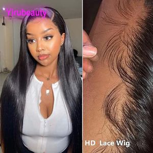 Brésilien Human Hair HD 13x4 Lace Lace Front Perruque droite 150% 180% 210% DENSITÉ PARTIE FREE LACE WIGS CHILS PRODUCTS 10-34 pouces Naturel Couleur