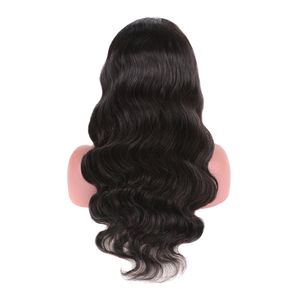 Peluca llena del cordón del cabello humano sin procesar peruano brasileño Peluca del pelo de Remy del color natural de la onda del cuerpo de 10-26 pulgadas