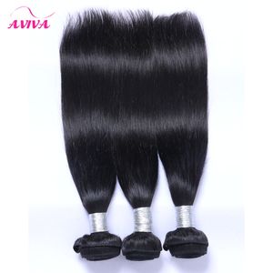 Brésilien Péruvien Indien Malaisien Droit Vierge Cheveux Humains Weave Bundles 3/4/5 Pcs Lot Non Transformé 7A Grade Remy Cheveux Naturel Noir 1B #