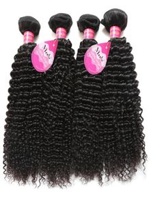 Cabello malasio peruano brasileño Natural Curly Human Jerry Curl Weaves 4 paquetes Extensiones de cabello vrigin sin procesar para Blac2453644