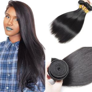 Brésilien Remy Cheveux Humains 3 ou 4 Bundles 9A Grade 100 Non Transformé Couleur Naturelle Brésilienne Droite Vierge Extensions de Trames de Cheveux Humains