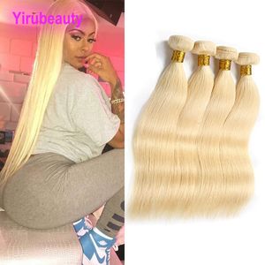 Brésilien Vierge Hair 4 Bundles Extensions de cheveux humains non transformés 10-30 pouces blondes 613 # Couleur Straite Body Wave Hair Wafts