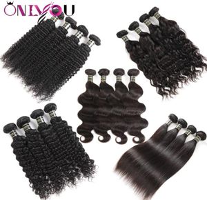 Brésilien Virgin Hair Body Wave Wave Deep Wave Deep Binkly Curly Human Hair Extensions 10A Grade Waft tissage 3 4 Bundles Natur1405373