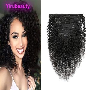 Pince à cheveux vierge brésilienne en crépus bouclés 120 g/lot Extensions de cheveux bouclés à clipser 100% cheveux humains Clor naturel