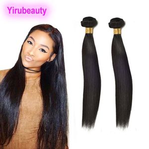 Cheveux humains vierges brésiliens 2 Bundles Extensions de cheveux Tissages droits Trames de cheveux Deux pièces / lot Couleur naturelle 8-28 pouces Silky Straight