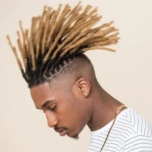 Postiche de cheveux humains brésiliens vierges en dentelle avec PU Ombre Blonde Dreadlocks toupet pour hommes et femmes noirs