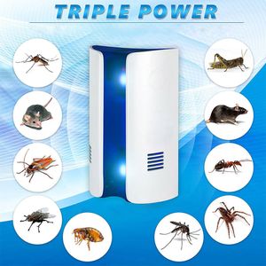 Tipo de pan Multifunción Repelente electrónico ultrasónico Repele Ratones Chinches Mosquitos Arañas Repelente de insectos Asesino C19041901