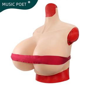 Poète de musique de forme de sein Grandes formes de sein en silicone I K Z Cup pour crossdressher drag queen faux seins réalistes Plat maréchal