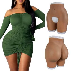 Almohadilla para el pecho Nalgas de silicona y fajas para realzar la cadera para mujeres Mujer Realista Sexy Colillas falsas Acolchadas Bragas de cambio abierto Culo grande 240330