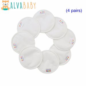 Breast Pads 8pcs Alvababy Reusable Bamboo Breast Pad Nursing Pads For Mum Washable Reusable PUL Feeding Pad Bamboo Reusable Breast Pads 230724