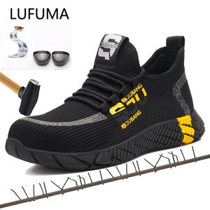 Zapatos de seguridad transpirables para hombres, botas con puntera de acero, zapatillas de trabajo informales indestructibles a prueba de pinchazos, 201223