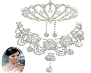 Bijoux de mariée Ensembles accessoires de mariage Couronne de chaîne de marques trois combinaisons de mariage