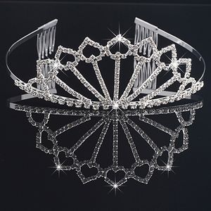 Couronnes de filles avec strass bijoux de mariage coiffes de mariée fête d'anniversaire spectacle diadèmes en cristal accessoires de mariage BW-T007