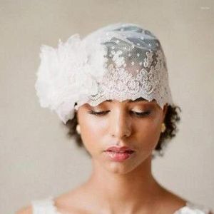 Voiles de mariée en tulle à pois, avec fleurs faites à la main, casquette de mariée musulmane, accessoires personnalisés