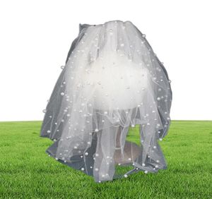 Bridal Veils Nzuk Full With Pearl Short Wedding Veil Design Velos de Novia Vail Headwear2228150