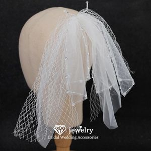 Velos de novia velo accesorios para el cabello de boda ropa para el cabello para mujer joyería de compromiso doble capa corta regalo exquisito M341Bridal