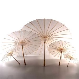 Nuptiale Mariage Parasols Parapluies En Papier Blanc Articles De Beauté Mini Parapluie Artisanat Chinois Diamètre 20cm 30cm 40cm 60cm