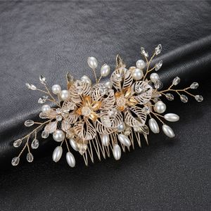 Mariée Cristal Peigne À Cheveux De Mariage Pinces À Cheveux Creux Fleur Doux Perles Accessoires De Cheveux Barrettes Fête D'anniversaire Coiffure