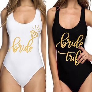 Traje de baño con estampado de la tribu de la novia para mujer Traje de baño Forro femenino Bikini Fiesta de boda Ropa de playa sin espalda 210702