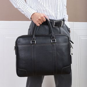 Maletines 100 Cuero de vaca Nombre personalizado gratis Maletín negro para hombres Bolso de ocio de negocios Bolso de computadora cruzado de moda de gran capacidad 230323