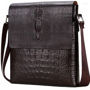 Porte-documents hommes porte-documents sac Crocodile sacs de messager pour bandoulière épaule Alligator mâle Ipad tablette PC sac à main hommes