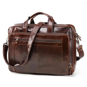 Mots de maltraités sac pour hommes grande capacité crossbody bows business bobinecasse décontractée 17 pouces en cuir ordinateur sac à main en gros