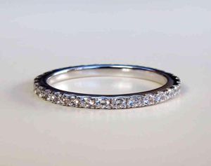 Brillante Full Stone Band Platinum PT950 Jewelry 055CT Real Lovely Diamond Engagement Boded Ring Love Gift2648451