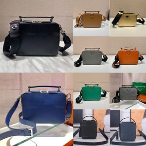 Top Saffiano Leather y ReNilon Crossbody Bags Handbag Nylon Logotipo de nylon ajustable Ajustable Correa de hombro de nylon Polso de la cremallera