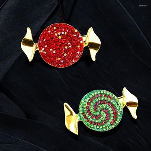 Broches 2023 joyería de moda coreano chapado en oro lindo dibujos animados cristal arco caramelo broche Hijab pines elegantes para mujeres niñas