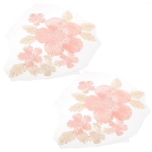 Broches 2pcs fleur coudre sur des patchs appliques brodées pour les vêtements de robe de mariée