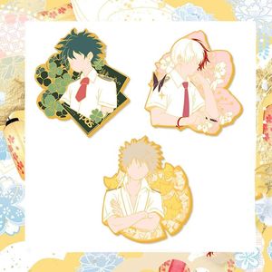 Broches Anime My Hero Academias, broche en émail, dessin animé mignon Midoriya Izukus Bakugou Katsukis Todoroki Sos, broche de médaille, accessoires