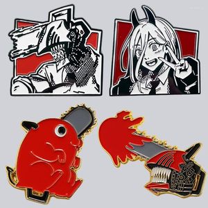 Broches de motosierra para hombre, broche de Anime para mochilas, Pin esmaltado, alfileres de camisa, insignias de Metal para mujer, accesorios de joyería