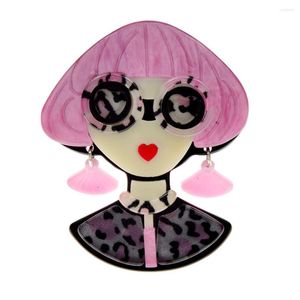 Broches CINDY XIANG acrylique portant des lunettes fille moderne pour les femmes 4 couleurs disponibles mode acétate fibre broche 2022