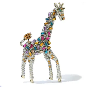 Broches CINDY XIANG grande belle broche girafe strass mode Vintage Animal broche 3 couleurs disponibles hiver bijoux de haute qualité