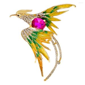 Broches CINDY XIANG Phoenix para mujer moda Rhinestone pájaro Pin 3 colores disponibles fiesta boda joyería