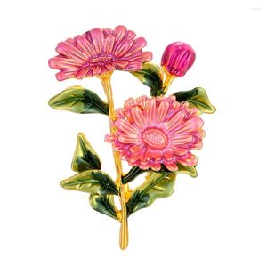 Spille Spilla colorata con fiore margherita, moda donna, elegante, rosa, loto, spilla, albero, pianta, strass, distintivo, gioielli