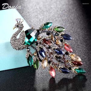 Broches dons bijoux grande taille en strass de paon broche mariage mariage punme femelle écharf de mode accessoires