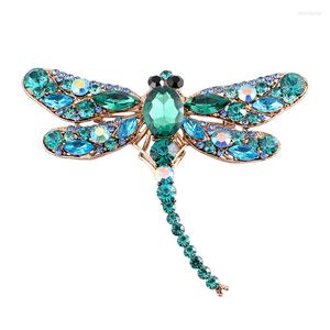 Broches EASYA 3 couleurs grand cristal libellule pour femmes mode mignon insecte broche broche manteau accessoires bijoux