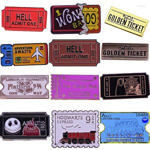 Broches Express Railway Ticket Émail Broche Golden To Te Hell Badge Aventure Attend Broche Accessoire