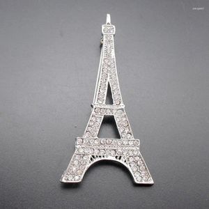 Broches Mode Dame Cristal Tour Eiffel Forme Étincelant Strass Broche Article NO .: BH7436