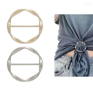 Brooches Fashion Metal Round Circle Clip Buckle Vêtements enveloppe Holder Sicl