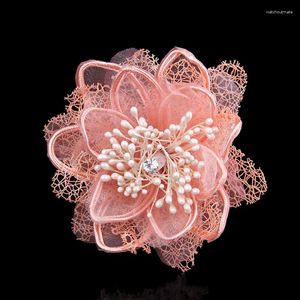 Broches à la main fleur broche broche élégante pour les femmes costume en ligne Corsage concepteur de luxe bijoux de mariage accessoires cadeau vente