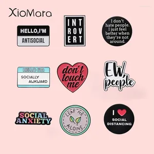 Broches Bonjour, je suis antisocial socialement maladroit en émail, broche de santé mentale pour Club d'anxiété sociale, badge de revers, bijoux cadeau pour amis