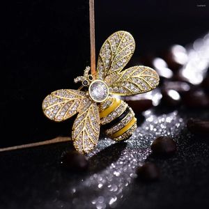 Broches de cobre de alta gama Copia de circón Craft Craft Bee Brooch Lady Pin