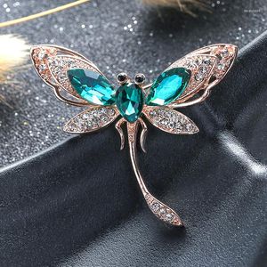 Broques libellule en cristal de haute qualit￩ pour femmes en strass de joaillerie ￩charpe ￩pingles ￠ revers insectes broche accessoires antiques corsage