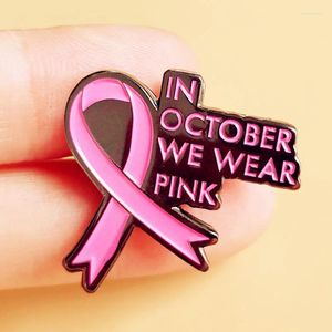 Broches en octobre, nous portons un ruban rose, sensibilisation au Cancer du sein, broche en émail, épingles à revers, Badges, accessoires bijoux, cadeaux