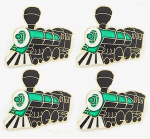 Broches LOTES 5 Piezas Tren Locomotora Solapa Sombrero Corbata Gorra Pin Insignia Ferrocarril Entusiasta Broche Regalo Fans Regalos Joyería 2.75 X 2.5 CM